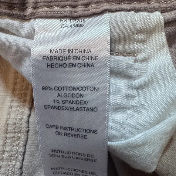 Michael Kors Pants Mens 38x32 Beige Corduroy Straight Fit Classic Casual Logo - Picture 5 of 13